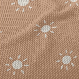 Hand Drawn White Sun Birdseye Piqué