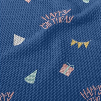 Blue Birthday Background Birdseye Piqué