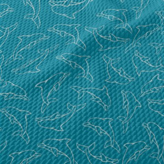 Hand Drawn Dolphin Birdseye Piqué