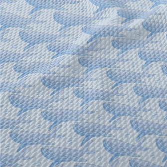 Hand Drawn Whale Illustration Birdseye Piqué