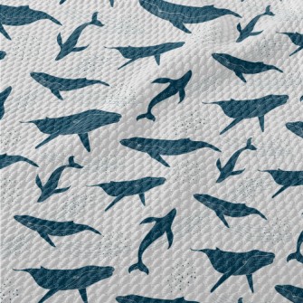 Beautiful Whale Pattern Birdseye Piqué