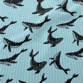 Black Whale Silhouette Birdseye Piqué