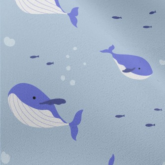 Whale Family Undersea Chiffon