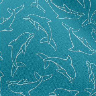 Hand Drawn Dolphin Chiffon
