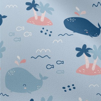 Happy Cartoon Whale Chiffon