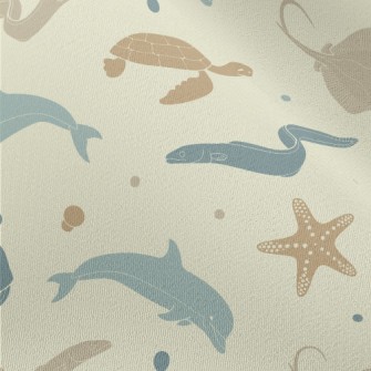 Marine Life Silhouettes Chiffon