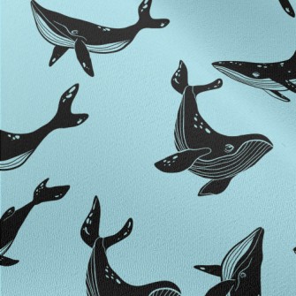 Black Whale Silhouette Chiffon