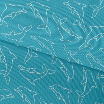 Hand Drawn Dolphin Waterproof Oxford