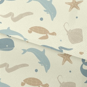 Marine Life Silhouettes Waterproof Oxford