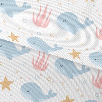 Cute Whale With Eyes Closed Waterproof Oxford