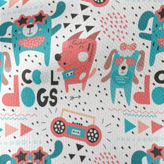 Colorful Disco Puppy Waterproof Canvas