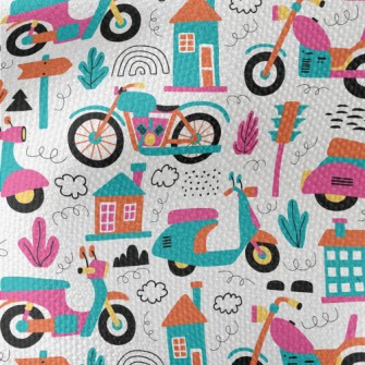 Bright Cartoon Motorcycle Waterproof Canvas
