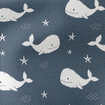 White Hand Drawn Whale Waterproof Canvas