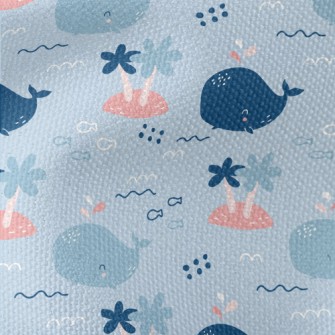 Happy Cartoon Whale Waterproof Canvas