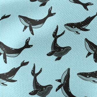 Black Whale Silhouette Waterproof Canvas