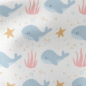 Cute Whale With Eyes Closed Waterproof Canvas