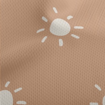 Hand Drawn White Sun Athletic Mesh Flat Back