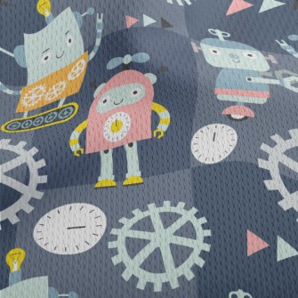 Cute Robot Athletic Mesh Flat Back