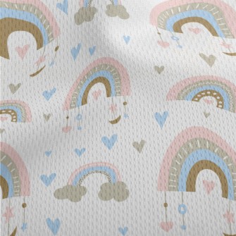 Rainbow Cloud Decoration Athletic Mesh Flat Back