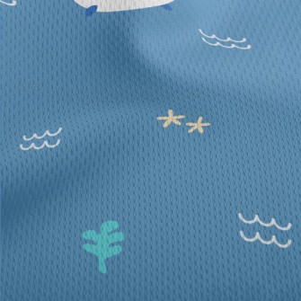 Cute Whale Pattern Athletic Mesh Flat Back