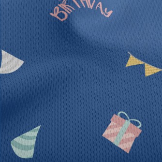 Blue Birthday Background Athletic Mesh Flat Back