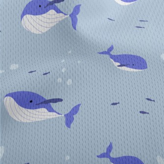 Whale Family Undersea Athletic Mesh Flat Back