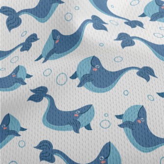 Lively And Cute Whale Athletic Mesh Flat Back