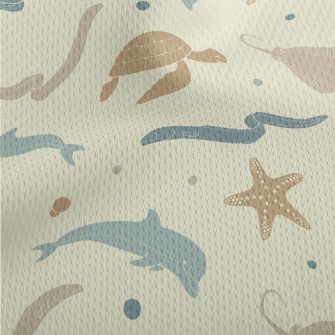 Marine Life Silhouettes Athletic Mesh Flat Back