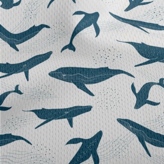 Beautiful Whale Pattern Athletic Mesh Flat Back