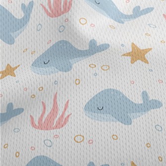 Cute Whale With Eyes Closed Athletic Mesh Flat Back