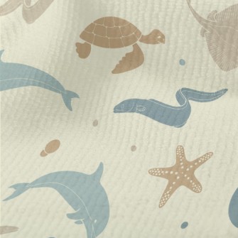 Marine Life Silhouettes Terry