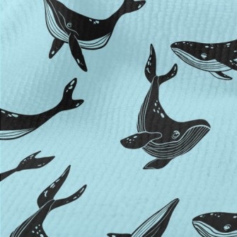 Black Whale Silhouette Terry