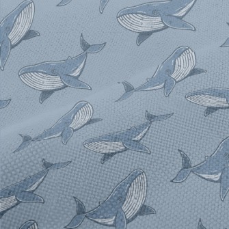 Hand Drawn Unique Whale Performance Linen