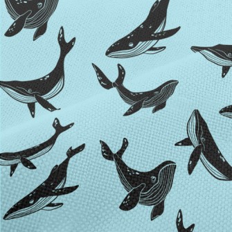 Black Whale Silhouette Performance Linen