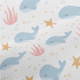 Cute Whale With Eyes Closed Performance Linen