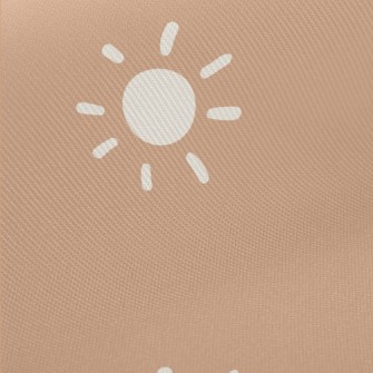 Hand Drawn White Sun Twill