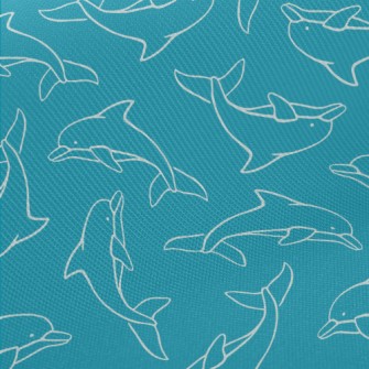 Hand Drawn Dolphin Twill