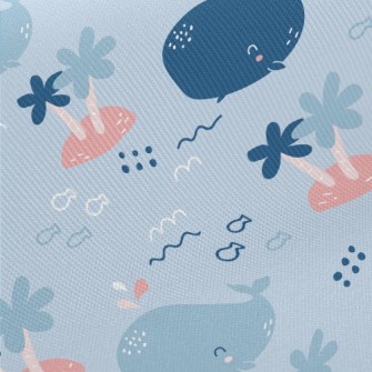 Happy Cartoon Whale Twill