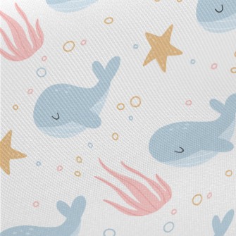 Cute Whale With Eyes Closed Twill