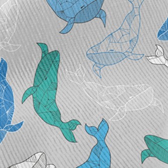 Artistic Hand Drawn Whale Standard Corduroy