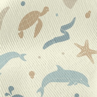 Marine Life Silhouettes Standard Corduroy