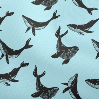 Black Whale Silhouette Dobby
