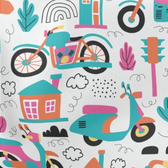 Bright Cartoon Motorcycle Stretch Ponte