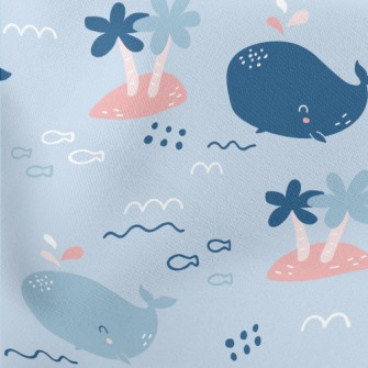 Happy Cartoon Whale Stretch Ponte