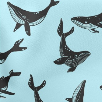 Black Whale Silhouette Stretch Ponte