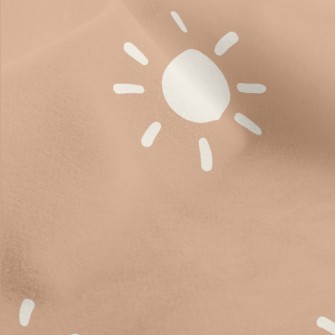 Hand Drawn White Sun Micro Fleece