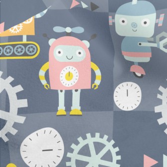 Cute Robot Micro Fleece