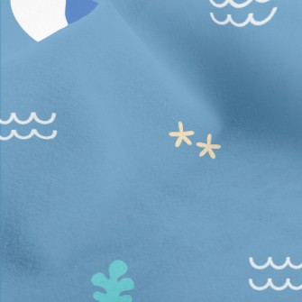 Cute Whale Pattern Micro Fleece