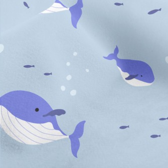 Whale Family Undersea Micro Fleece