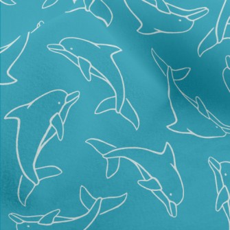 Hand Drawn Dolphin Micro Fleece